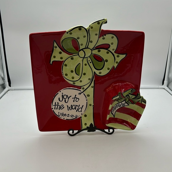 Large Chip and Dip Platter by Burton & Burton “Joy to the World “ 2010 - Picture 1 of 16